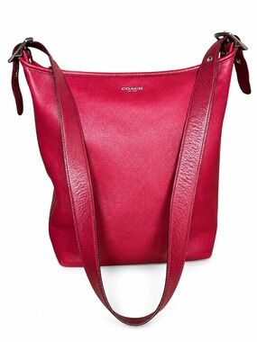 Coach Legacy Duffle 19889 Raspberry Leather Hobo Shoulder Bag Tassels